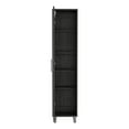 thumbnail image 7 of Depot E-Shop Narrow Storage Cabinet with 5-Tier Shelf and Broom Hangers, Smokey Oak -Garage, 7 of 7