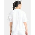 thumbnail image 3 of Time and Tru Women's Cotton Double Cloth Cropped Shirt, Size XS-XXXL, 3 of 5
