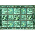 thumbnail image 1 of Ahgly Company Indoor Rectangle Persian Turquoise Blue Traditional Area Rugs, 3' x 5', 1 of 4