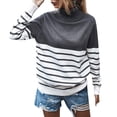 thumbnail image 1 of Gibobby Suéter de cuello alto mujer, Suéter 2023 para mujer, cuello alto, liso, casual, color sólido, cómodo, elegante(Gris,CH), 1 of 3