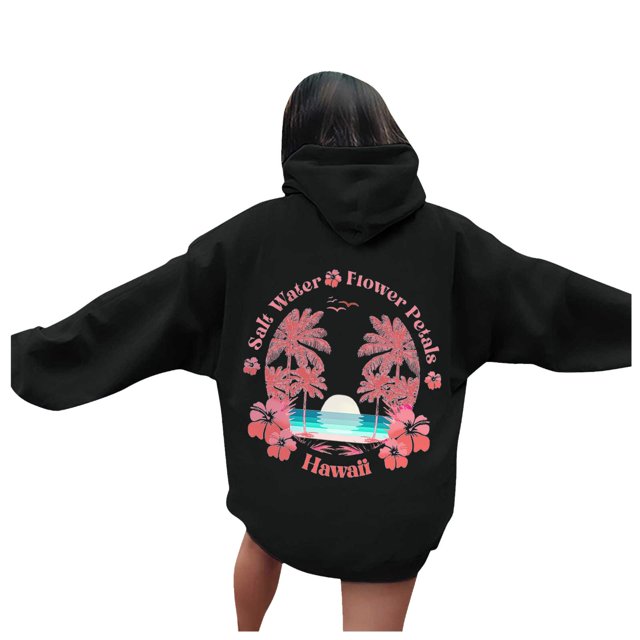 WEAIXIMIUNG Ensembles de Chandails en Molleton Raccourcis pour Femmes Sweat à Capuche Imprimé Lettres Manches Longues avec Poches