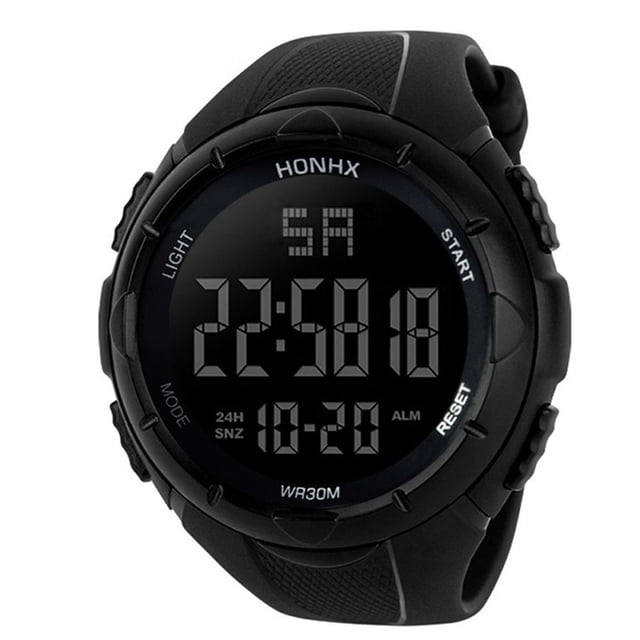 Jumpingount Men Watch Waterproof Date Display Electronic Wristwatch Office Watches Exercising Gifts Outdoor Christmas Indoor Festival Relojes Negro