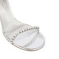 thumbnail image 3 of XYD Women Graceful Crystal Open Round Toe Sandals Thin Ankle Strap Stiletto High Heels Evening Date Formal Shoes Size 11.5 Silver, 3 of 4