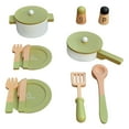 thumbnail image 1 of Teamson Kids Pile de Cuisine en Bois Cuisine de Jeu Jeu de Rôle Ensemble de Jeu Accessoires Jouet 14 Pcs Vert, 1 of 10