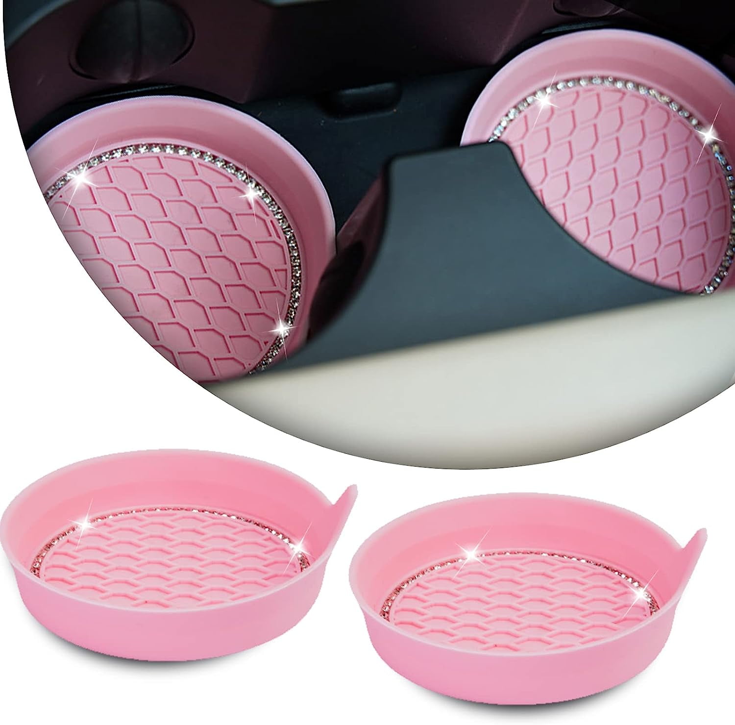 Car Cup Holder Coaster,Car Coasters for Cup Holders,Universal Automotive Cup Holder Insert