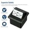 thumbnail image 2 of KYHSHJ 4.8A USB Chargers Pop Up Floor Waterproof Electrical Outlet Receptacle Stainless Steel Box,Black, 2 of 7