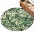 thumbnail image 2 of Round Area Rugs 6Ft, Tropical Leaves Non-Slip Washable Circle Rugs Carpet, Watercolor Retro Country Summer Leaf Indoor Outdoor Rug Floor Mats Throw Runner for Bedroom Living Room Bathroom, 2 of 8