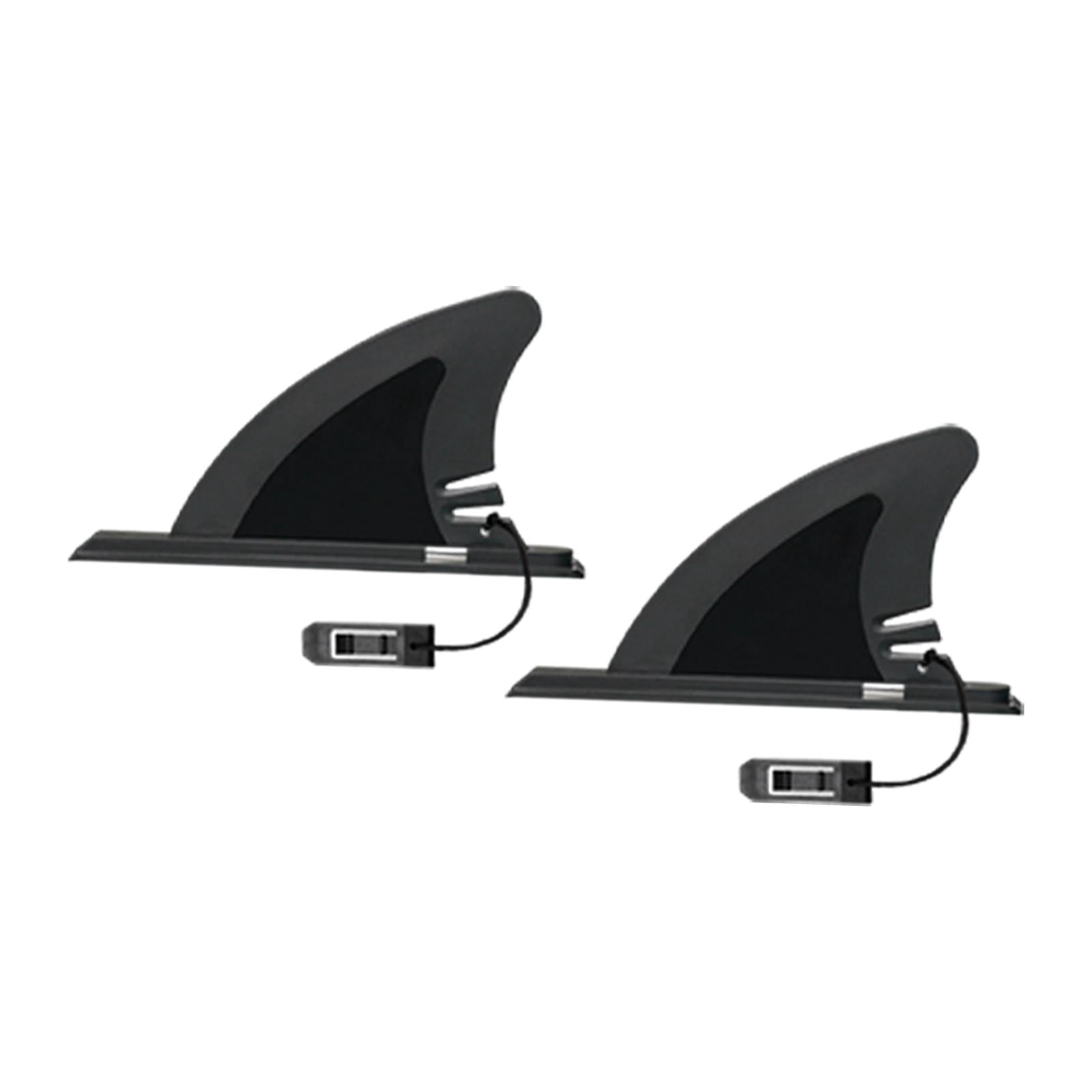 funtasica Surfboard PVC Quick Release Pin Fin Hydrodynamic Design Accessory for Beginners Black Simple Assemble Spare Parts Replacement 4inch 2Pcs