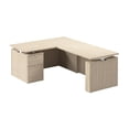 thumbnail image 1 of Scranton & Co Wood 60W Standing L Desk with File Cabinet in Natural Elm, 1 of 8
