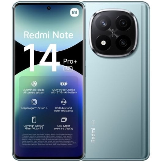 Smartphone Xiaomi Redmi Note 14 Pro Plus 5G Dual sim 512GB 12RAM Azul Oceano Nuevo Liberado Homologado