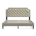 thumbnail image 3 of Glenwillow Queen Size Traditional Wood Platform Bed, Beige, 3 of 6