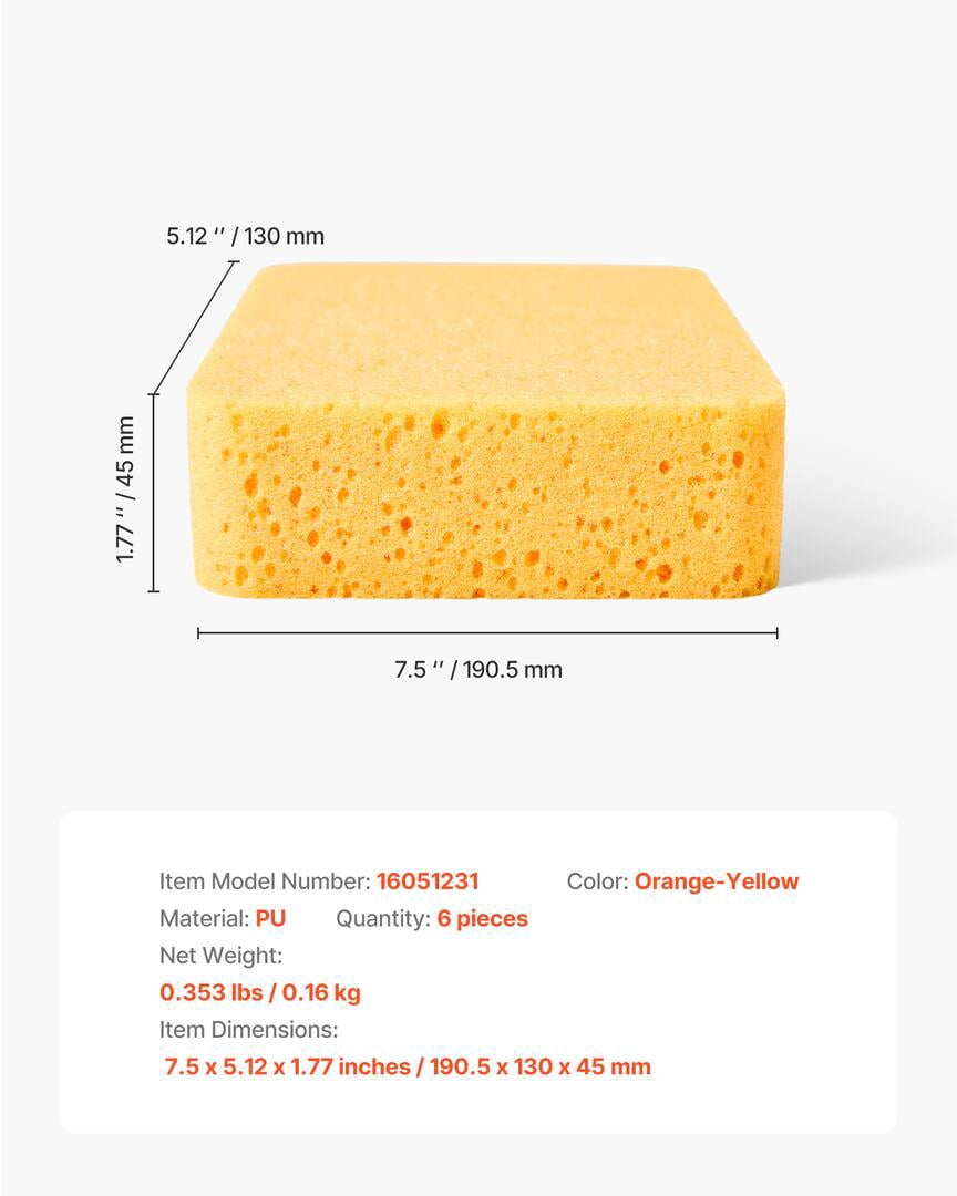 Maircle Scrub Sponge, 6-Pack Non-Scratch Cleaning Sponges for Home, Bathroom & More, Zero Scratch Dish Scrubber