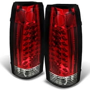 For 88-98 Chevy C/K Series Pickup Truck GMC Sierra Rear Red Clear LED Tail Lights Brake Lamps Pair