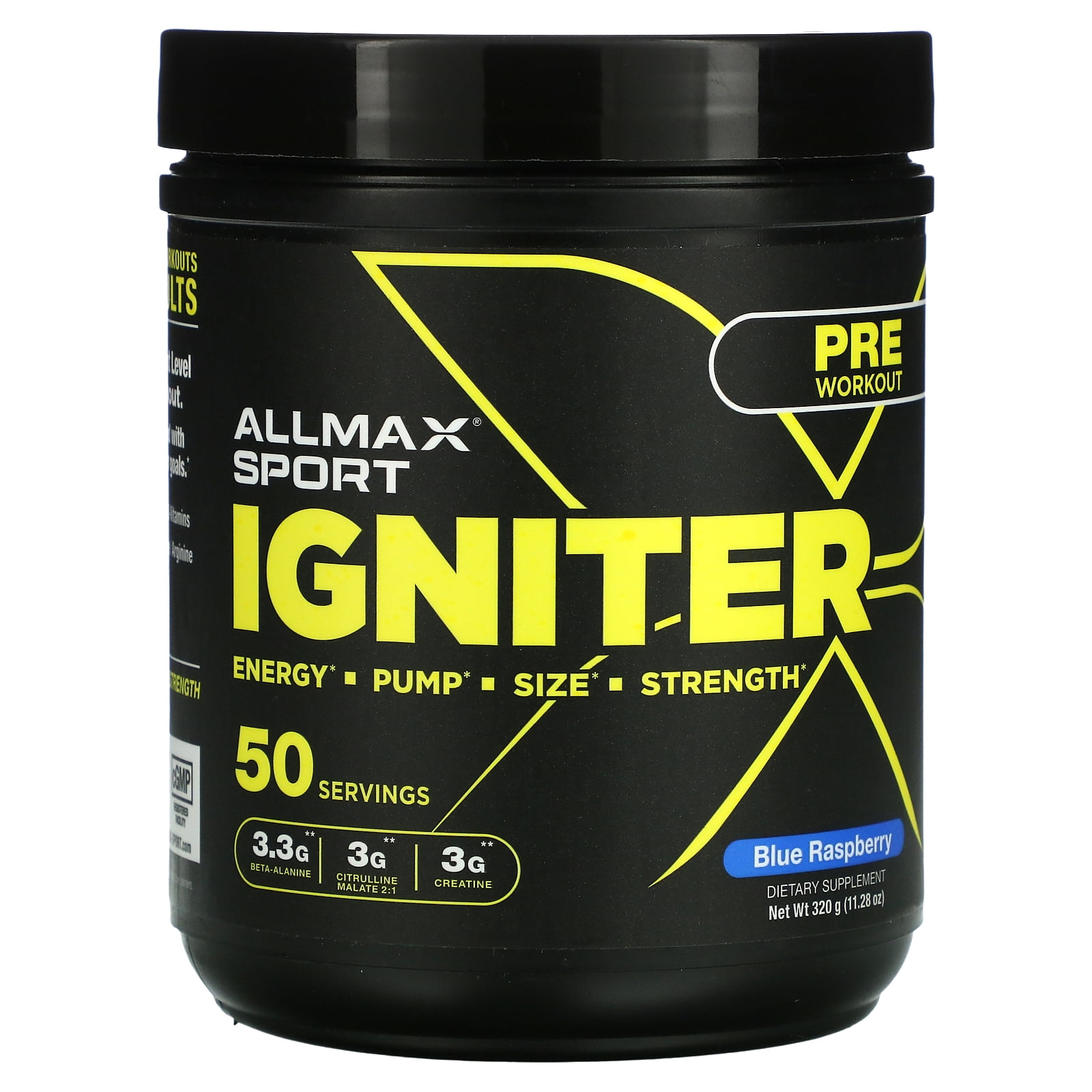 Igniter, PreWorkout, Blue Raspberry, 11.28 oz (320 g), ALLMAX