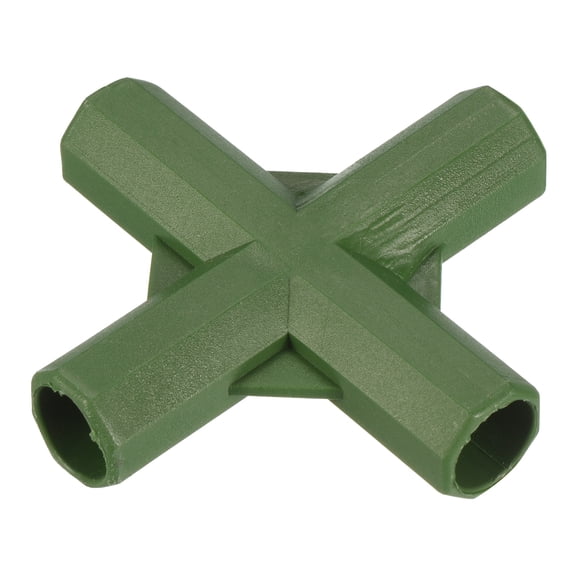 Uxcell 12mm Plastic Gardening Frame Connector Flat 4 Way Pipe Fitting Green 25 Pack