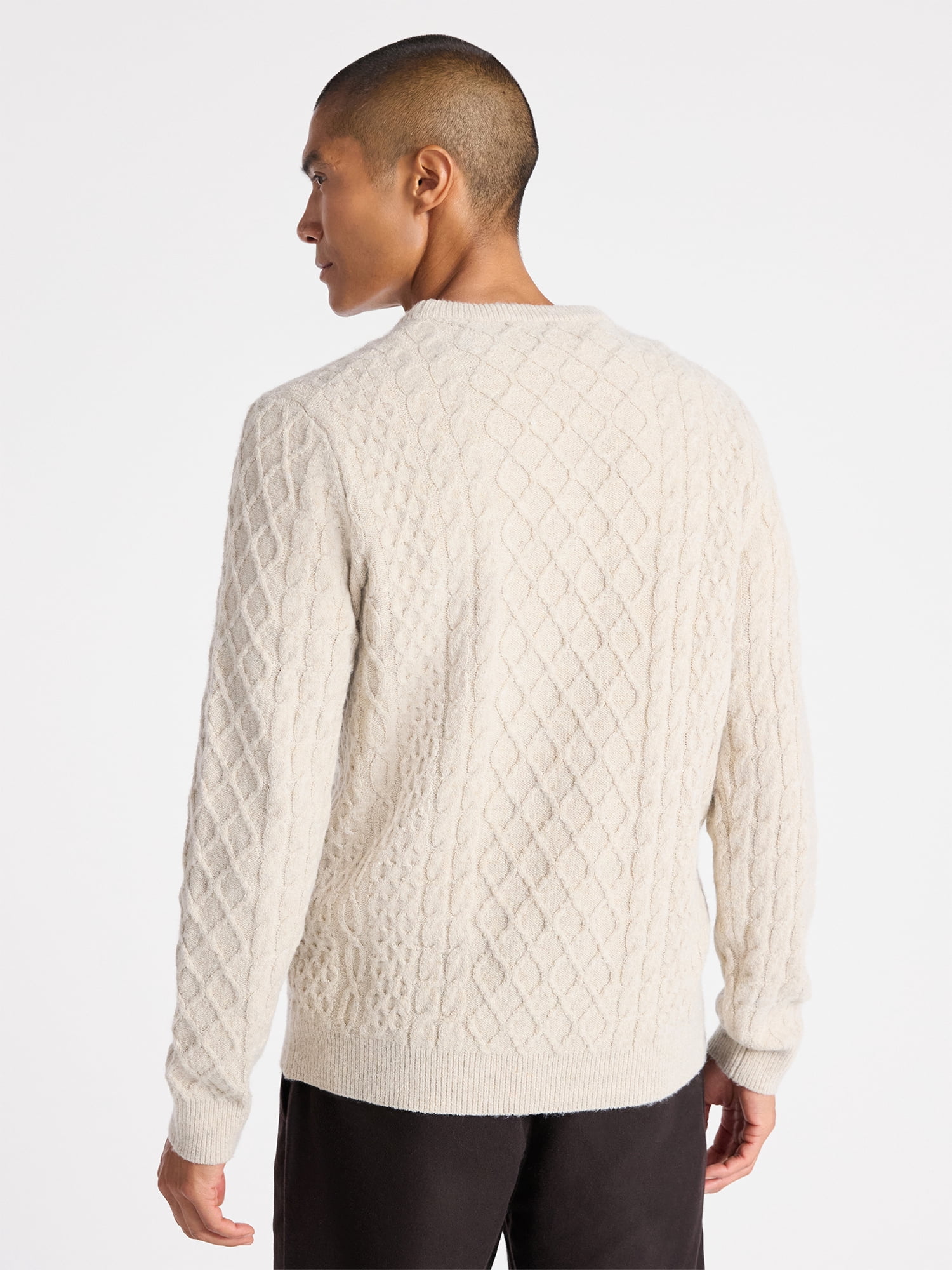 Free Assembly Mixed Cable Knit Pullover Sweater, Sizes XS-3XL