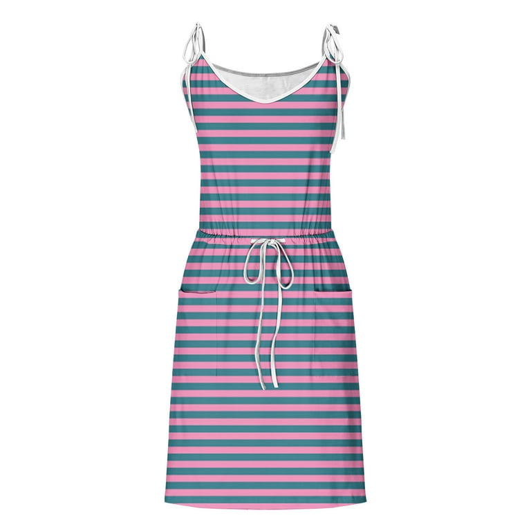 Gathrrgyp Women's Summer Plus Size Dress,Womens Casual Printed V-Neck Short Suspender Dress Purple L, Size: Large