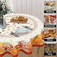 thumbnail image 5 of Fall Thanksgiving Round Tablecloth 60 Inch Pumpkin Maple Leaves Tablecloth Autumn Harvest Table Cloth Farmhouse Rustic Polyester Table Cover for Holiday Kitchen Dining Room Party Indoor Outdoor Decor, 5 of 6