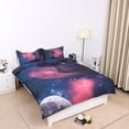 thumbnail image 5 of PiccoCasa 3D Galaxy Printed Duvet Cover Bedding Set of 3, Queen Fuchsia, 5 of 7
