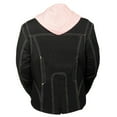 thumbnail image 2 of NexGen SH1966 Ladies Black and Pink 3/4 Jacket with Reflective Tribal and Hoodie 2X-Large, 2 of 10
