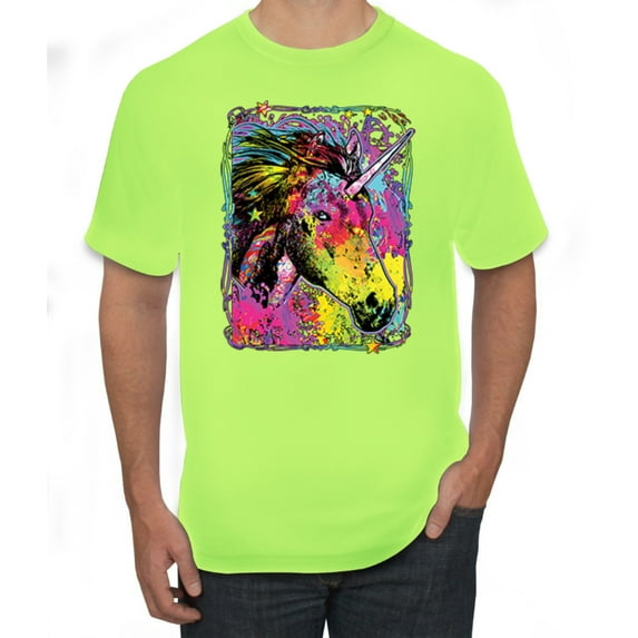 Wild Bobby, Colorful Rainbow Cat Animal Lover Men's Graphic T-Shirt, Safety Green, 5XL