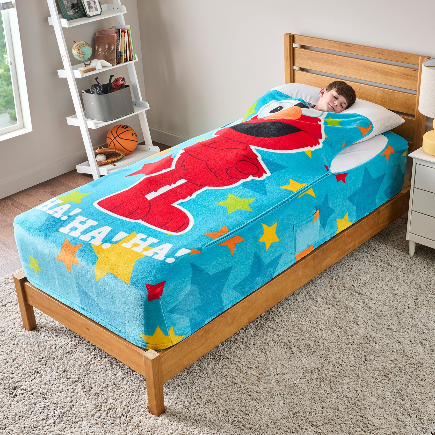 ZippySack, Twin Bed Zip-Up Bedding, Elmo, Soft Fleece - Walmart.com