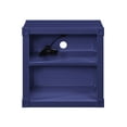 thumbnail image 2 of Benzara BM204622 Metal Nightstand with 2 Open Compartment & USB Port, Blue, 2 of 2