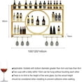 thumbnail image 2 of Metal Wine Rack Bar Shelves Wall Mounted Kitchen Storage With Wine Glass Holder Liquor Shelf Mini Bar Liquor Bottle Display Shelf for Kitchen Dining Room Bar Decoration Gold/Black, 2 of 7