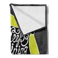 thumbnail image 2 of Firefly Soft Flannel Fleece Throw Blanket, Beetle with Keep Calligraphy on the Wings Motivation Art, Cozy Plush for Indoor and Outdoor Use, 60" x 80", Blue Grey Yellow Green, by Ambesonne, 2 of 5