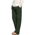 thumbnail image 2 of Gaecuw Wide Leg Linen Pants for Women Palazzo Pants Plus Size Regular Fit Long Pants Lounge Trousers Strappy Sweatpants Loose Baggy Pants High Waisted Ankle Length Workout Pants with Pockets Solid, 2 of 3