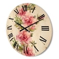 thumbnail image 3 of Designart 'Bouquet of Purple and Pink Flowers II' Farmhouse Wood Wall Clock, 3 of 5