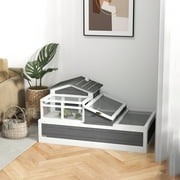 PawHut Wooden Tortoise Habitat, Tortoise Enclosure Reptile Cage w/ Tray
