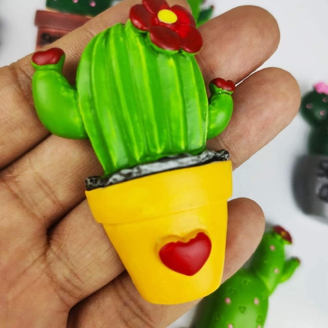 WASHWEPE 8Ud Cactus De Resina Para Manualidades DIY Con Detallado En Colores Surtidos Para Cosplay