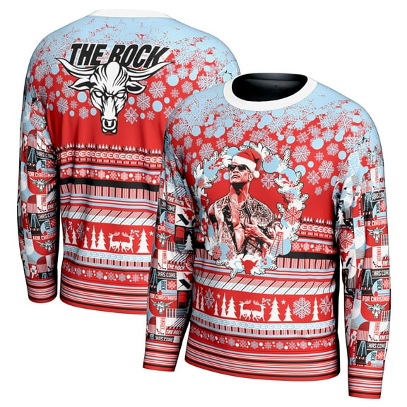 Men's ProSphere Red The Rock Holiday Sweater