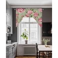 thumbnail image 3 of Flowers Vintage Swag Valances for Windows, Small Curtains Drapes, Green Leaves Pastoral Floral Country Kitchen Window Curtains Over Sink Window Treatment Valance for Bedroom/Bathroom 56"x36", 3 of 5