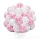 thumbnail image 2 of Juego de 10 o 30 globos de látex con lazo rosa y blanco de 12 pulgadas, con confeti rosa y dorado, para bodas, compromisos, cumpleaños, baby showers y fiestas., 2 of 5