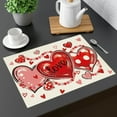 thumbnail image 4 of FYTPOV Red Hearts Placemats, Romantic Printed Placemats for Kitchen and Dining, Valentines Day Decorations, Christmas Placemats for Party Home Decor, Table Decor, 18x14 in, 4 of 6