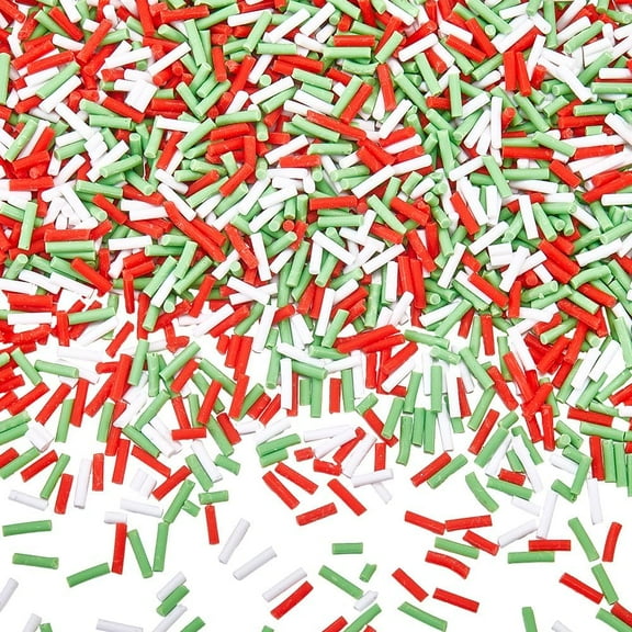 120G 3 Colors Christmas Sprinkles Polymer Clay Slices Bulk Green Red White Imitation Candy Sugar Mini Decorations Craft Sprinkle for Nail Art Cake Phone Case DIY Crafts Accessories for diy