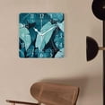 thumbnail image 4 of 14 Inch Wall Clock Battery Operated Square Clock Decorative for Office, Kitchen, Outdoor, Living Room，Leaves of Palm Tree Design, 4 of 4