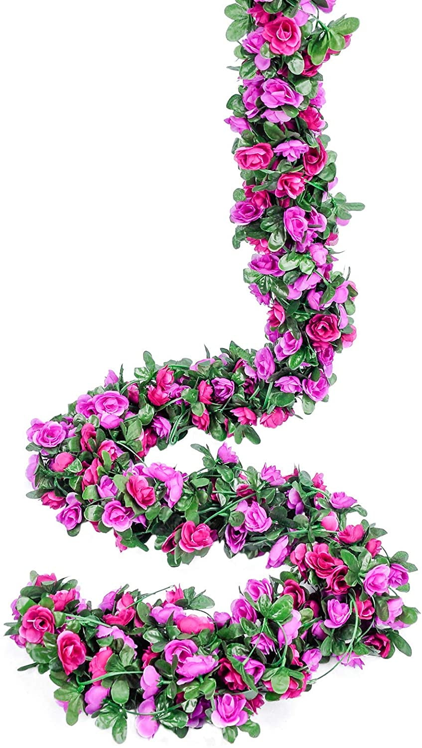 9 Pack Flower Garland Artificial Fake Rose Garland Vine Artificial