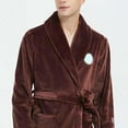 thumbnail image 5 of ASFGIMUJ Mens Comfortable Thick And Solid Color Bathrobe Home Wear Brown M, 5 of 5