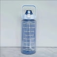 thumbnail image 2 of Extra Large Capacity Motivational Time Marker Water Bottle With Straw & Handle, Leakproof BPA-Free Sports Water Bottle For Gym,Blue,2L, 2 of 5