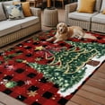 thumbnail image 2 of Fsddascl Red Plaid Christmas Tree Outdoor Rug for Patio/Deck/Porch, Non-Slip Large Area Rug 4 x 6 Ft, Xmas Tree Snowflake Balls Botanical Indoor Outdoor Rugs Washable Area Rugs, Camping Rug Carpet, 2 of 5