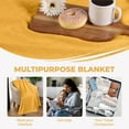 thumbnail image 6 of Superior Basketweave All-Season Cotton Blanket, California King, Gold, 6 of 11