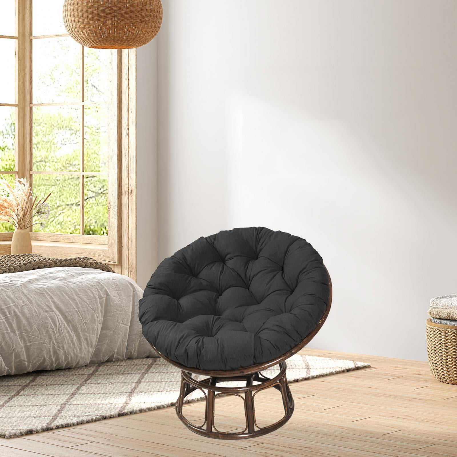 Hammock Chair Cushion Egg Swing Chair Cushion Thickened Porch Replacement Swings Chair Cushion for Indoor or Outdoor Swing Chairs Egg Chair Black