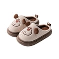 thumbnail image 5 of Spazoro Toddler Fuzzy House Slippers, Non-Slip Cute Animal Fleece-lined Winter Warm Bedroom Shoes for Boys Girls Khaki Size 4-5 T, 5 of 5