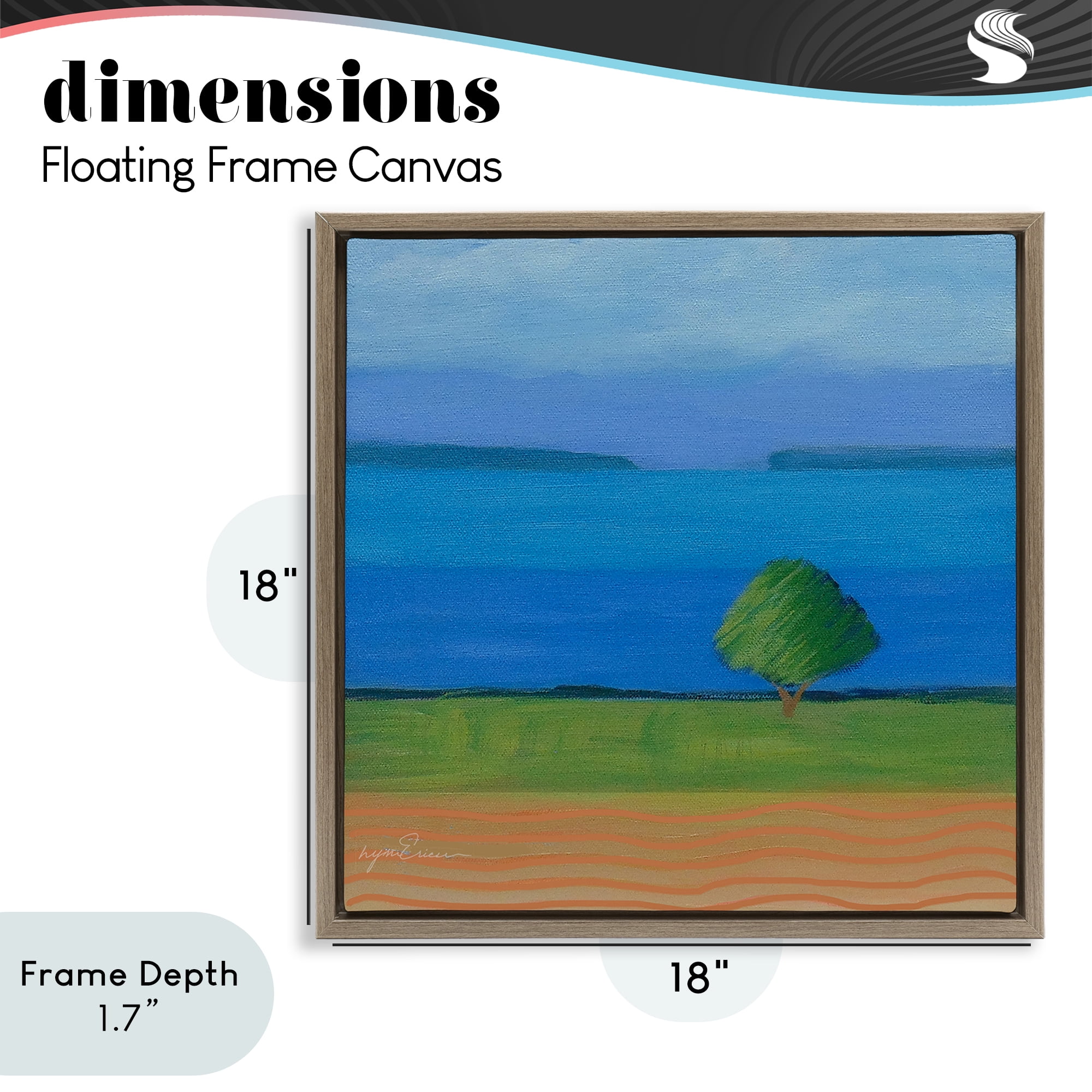 Stupell Industries Lone Tree at Spring Cove Brown Framed Floater Canvas Wall Art, design by Lynn Ericson Fine Art