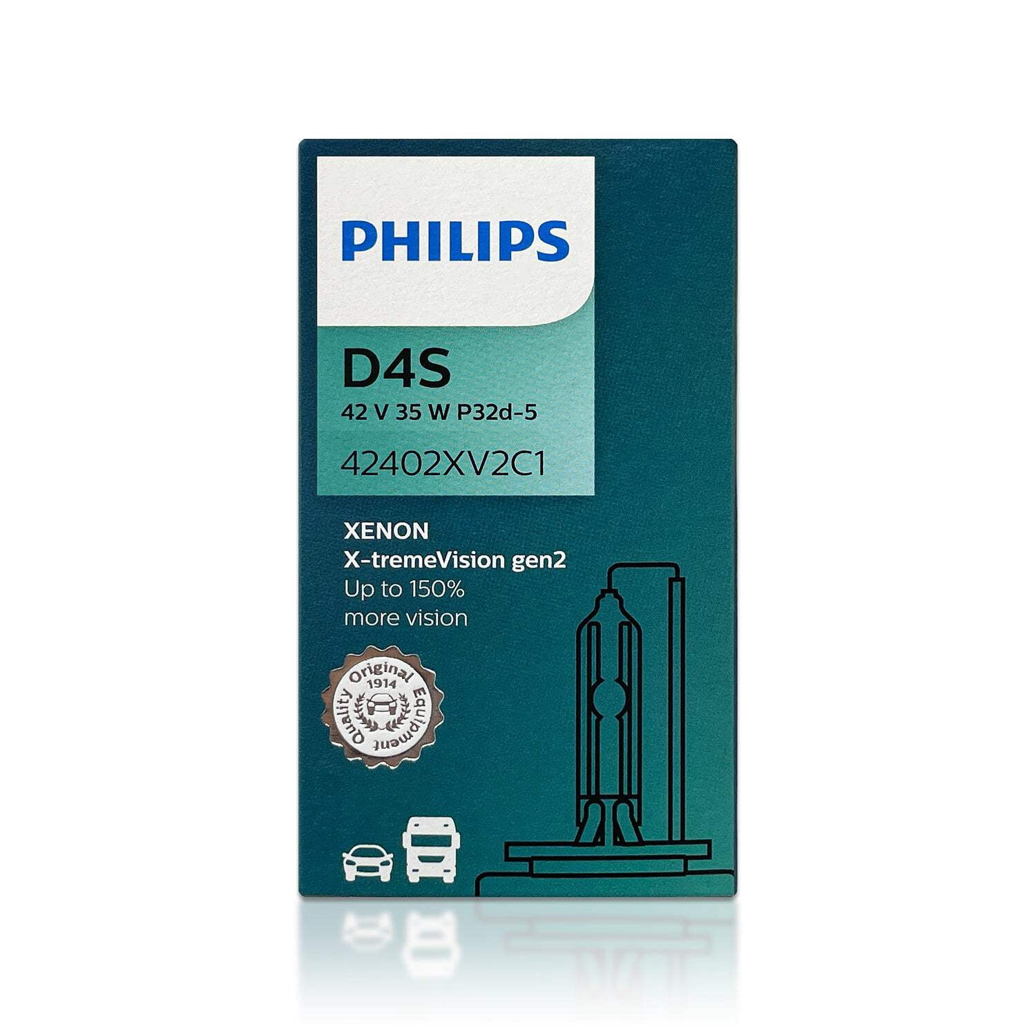D4S: Philips 42402XV2 X-tremeVision Gen2 HID Xenon Bulbs | Pack of