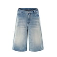 thumbnail image 2 of Mceream Jean Shorts Men Baggy Loose Fit Vintage 2026 Summer Trendy Wide Denim Shorts Leg Knee Length Y2K Hip Hop Streetwear Light Blue L, 2 of 6