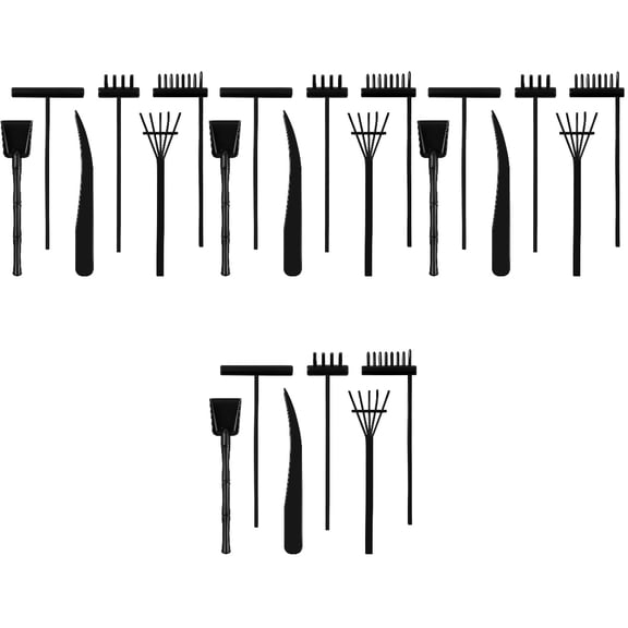 4-Pack Garden Sand Rakes Set for Landscaping, Lawn Maintenance, Outdoor Yard Care and Decorative Table Tools